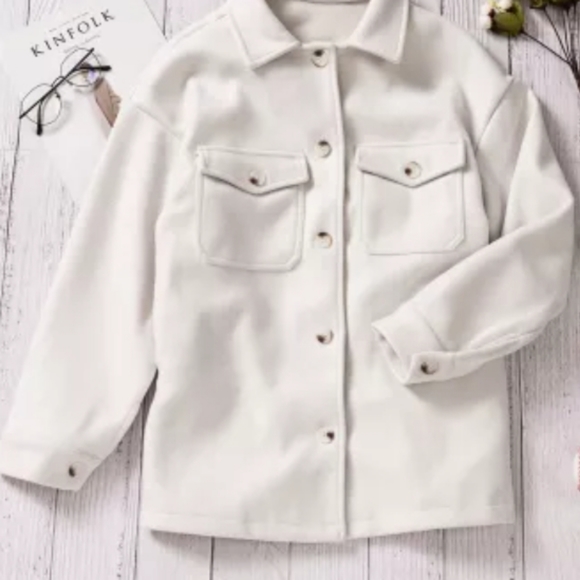 π₯HPπ₯π1 XL left New boutique white baggy shacket - Picture 3 of 17